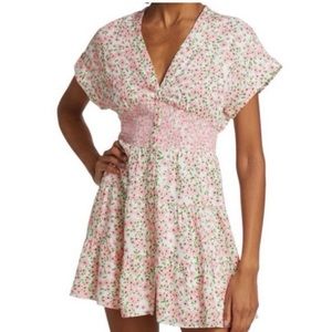 Alice and Olivia pink and white floral mini dress